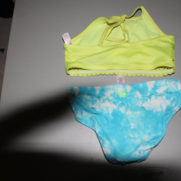 Yellow & Blue 2 Pcs Justice Bikini Swimsuit Size 8 - Picture 5 of 11